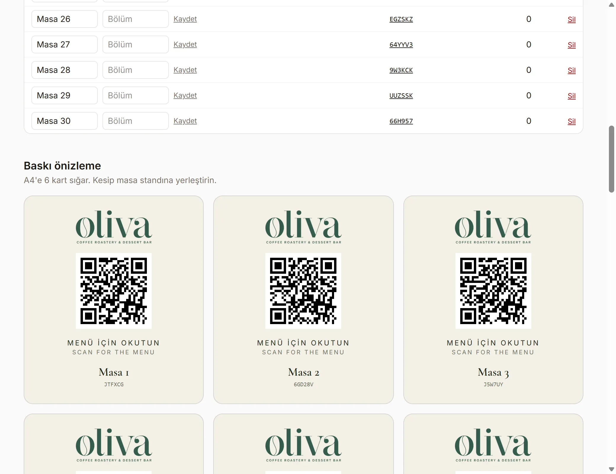 Her masaya ayrı QR