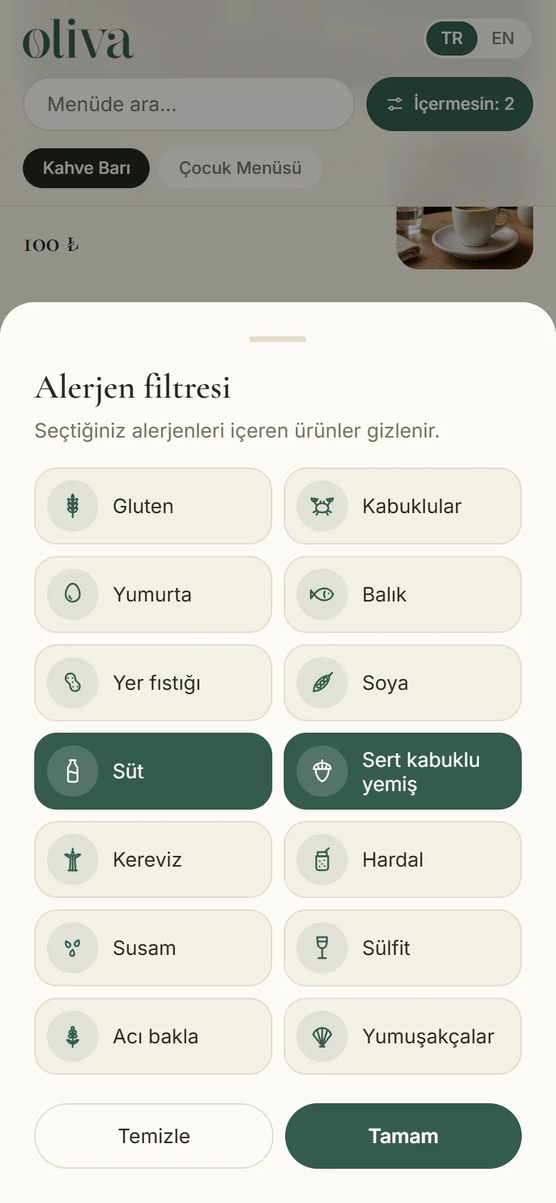 Alerjenler, olması gerektiği gibi